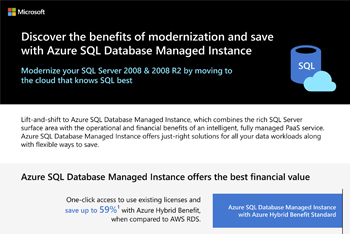 Discover the benefits of modernization and save with Azure SQL Database Managed Instance 