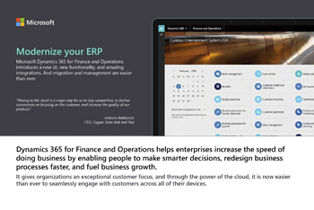 Modernize your ERP with Microsoft Dynamics 365 for Finance and Operations